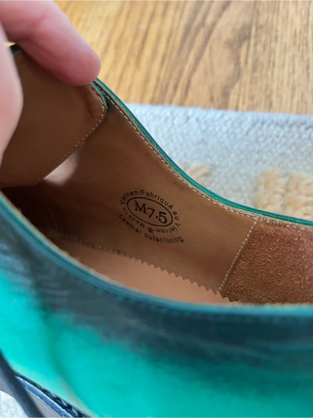 John Fluevog “Moneymaker” - green + black -  size 7.5 mens, 9.5 womens